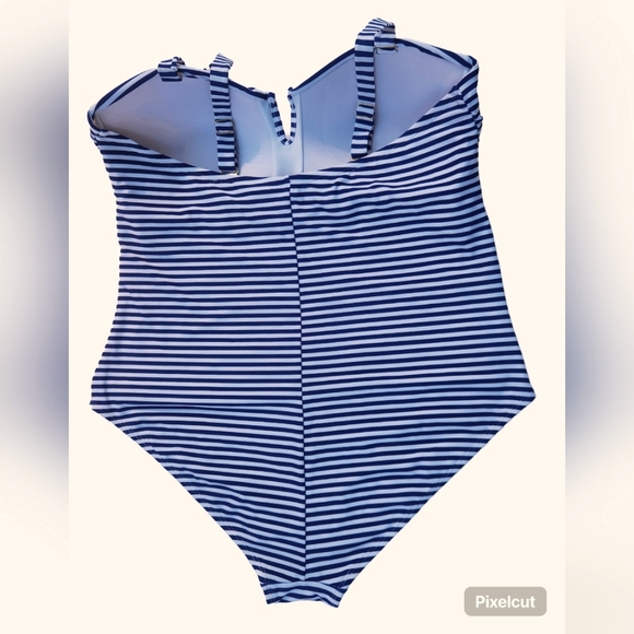 George One-piece Navy Stripe Swimsuit - Picture 2 of 3